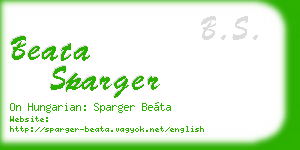 beata sparger business card